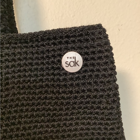 The Sak black woven crochet double handle tote bag - Picture 2 of 6